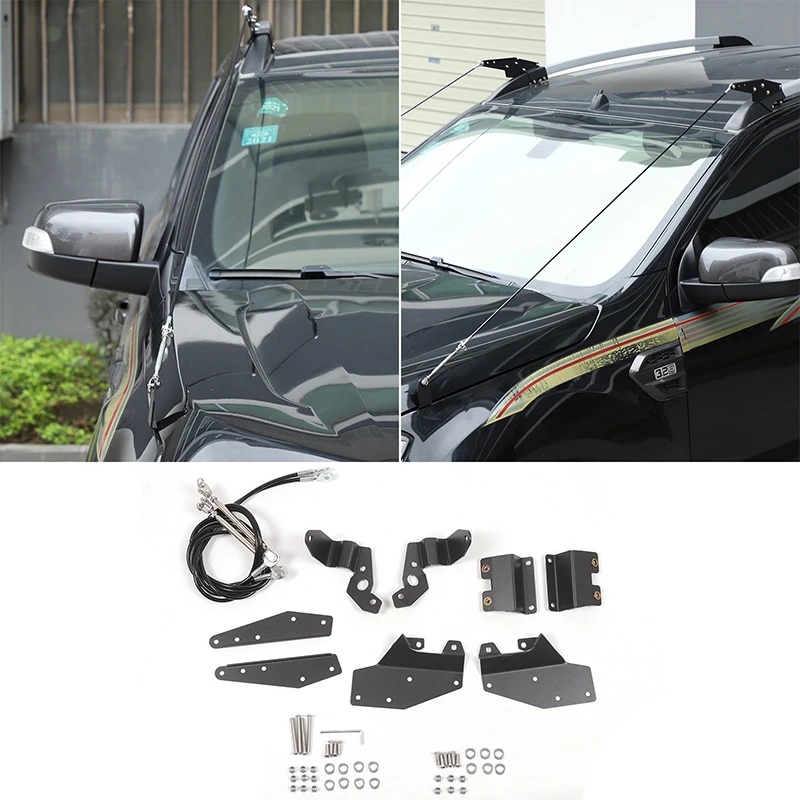 Hood Protector Obstacle Eliminate Rope Limb Risers Kit for 2015-2021 Ford Ranger Car Exterior Accessories Metal