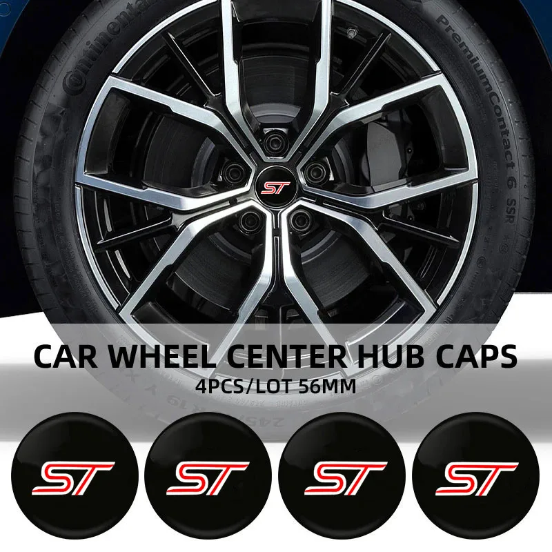 56mm Cars Universal Hub Caps Car Wheel Center Caps Hubcap Sticker Tire Hub Sticker Decoration Tire For Ford ST Accessories