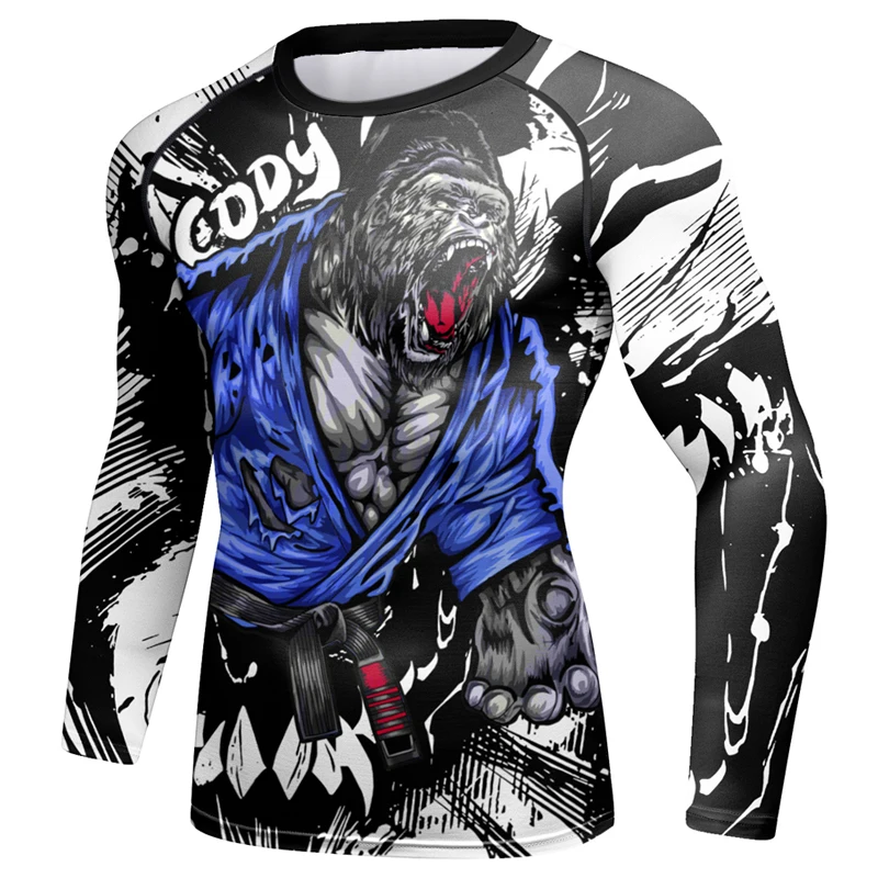 MMA Rashguard Men Kimono Jiu Jitsu T-shirt New 3D Print Bjj Kickboxing MMA Compression T-Shirts Muay Thai Boxeo Fighting Tees