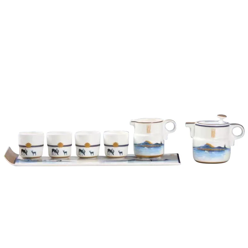 

Bone china kung fu tea set water cup ceramics coffee teapot tea tray cover bowl