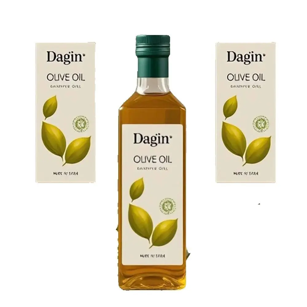 Custom Gold Olive Oil Sticker｜Raised Foil Embossed Logo｜Transparent Adhesive Label