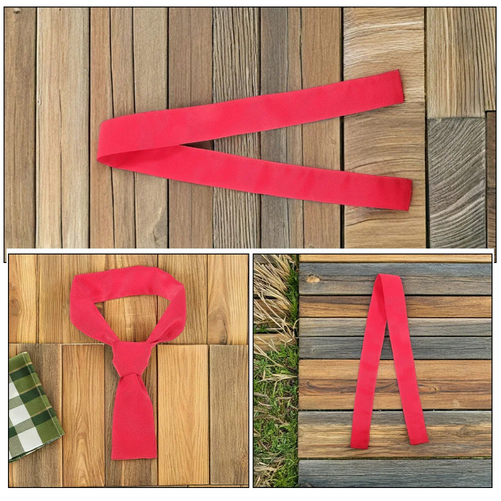 3Pcs Chef Neckerchief Red - Comfortable Breathable Kitchen Work Scarf for Restaurant Cooking Bbq Staff Uniform Accessory