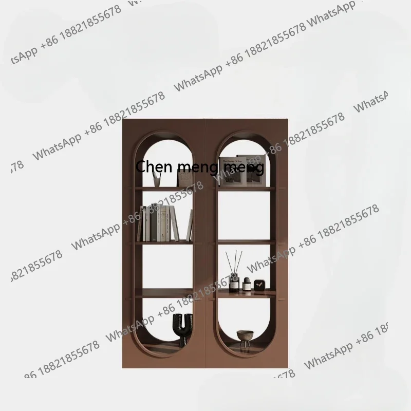 

11Italian minimalist bookcase Living room storage Solid wood bookcase Shelf against wall Floor to ceiling bookcase