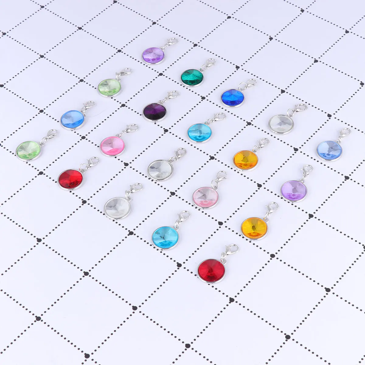 

20Pcs Birthstone Pendants with Lobster Clasp Cute Crystal Charms for DIY Jewelry Making Necklace Bracelet Accessories Mixed