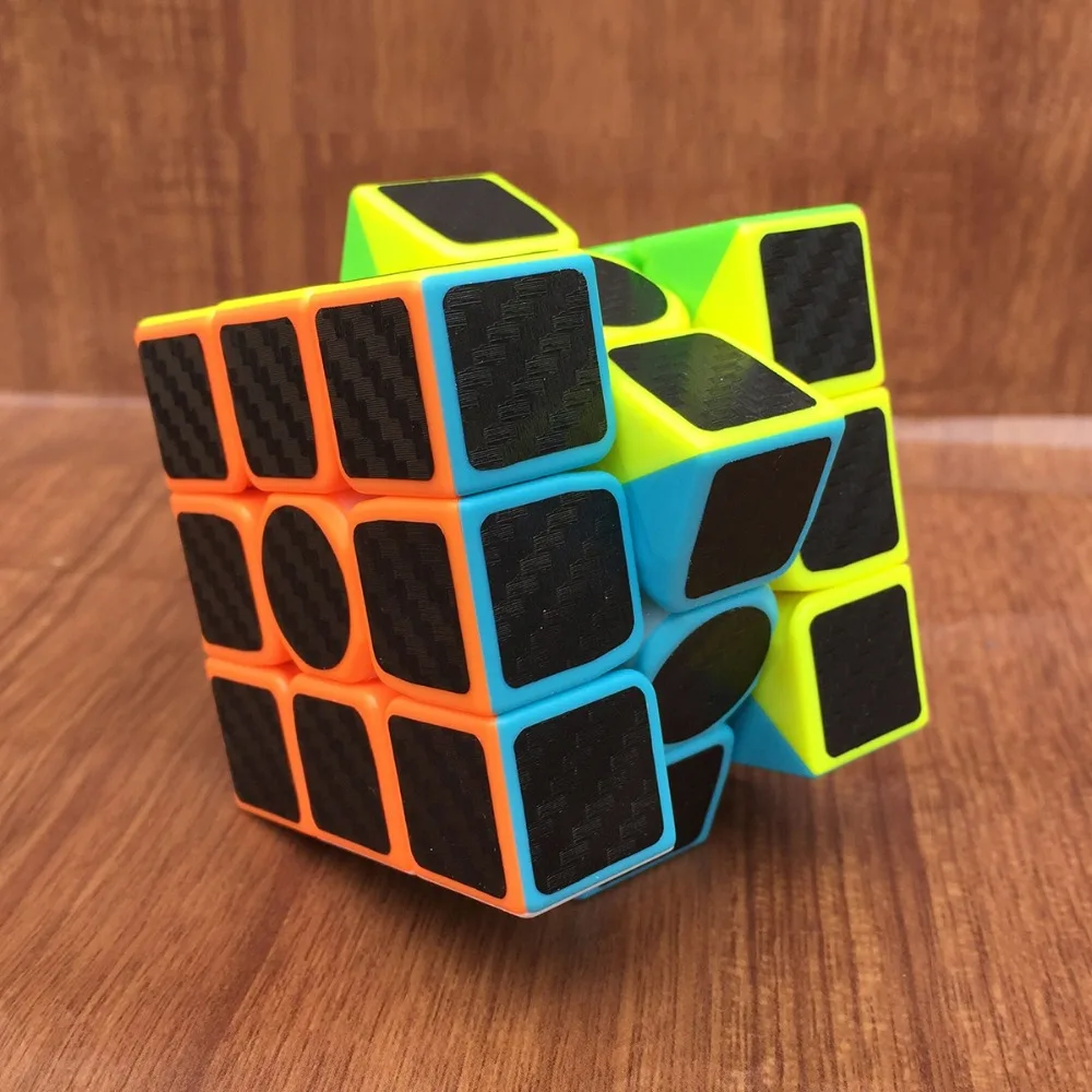 3x3x3 Carbon Fiber Sticker Speed Magic Cubes Puzzle Toy Children Kids Gift Toy Youth Adult Instruction Professional Cube