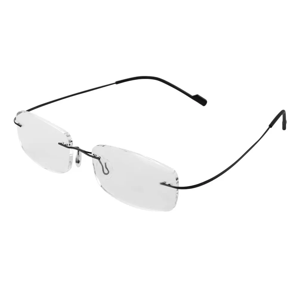 Elder Rectangular Ultralight Unisex Rimless Memory Titanium Eyeglass Reading Glasses