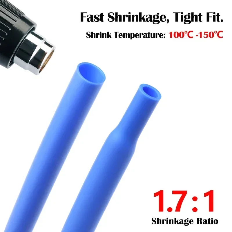 1.7:1 Silicone heat shrink tubing 0.8mm~30mm DIY wire protector sheath heat shrink cable sleeve 1/5M