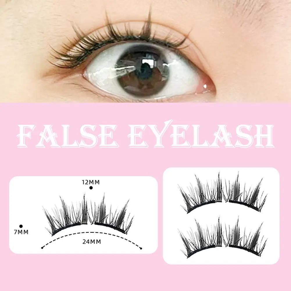 Miękkie magnetyczne rzęsy bez kleju, naturalny objętość, pełne rzęsy na pasku z magnetycznymi pęsetami, wielokrotnego użytku do codziennego użytku C6E8