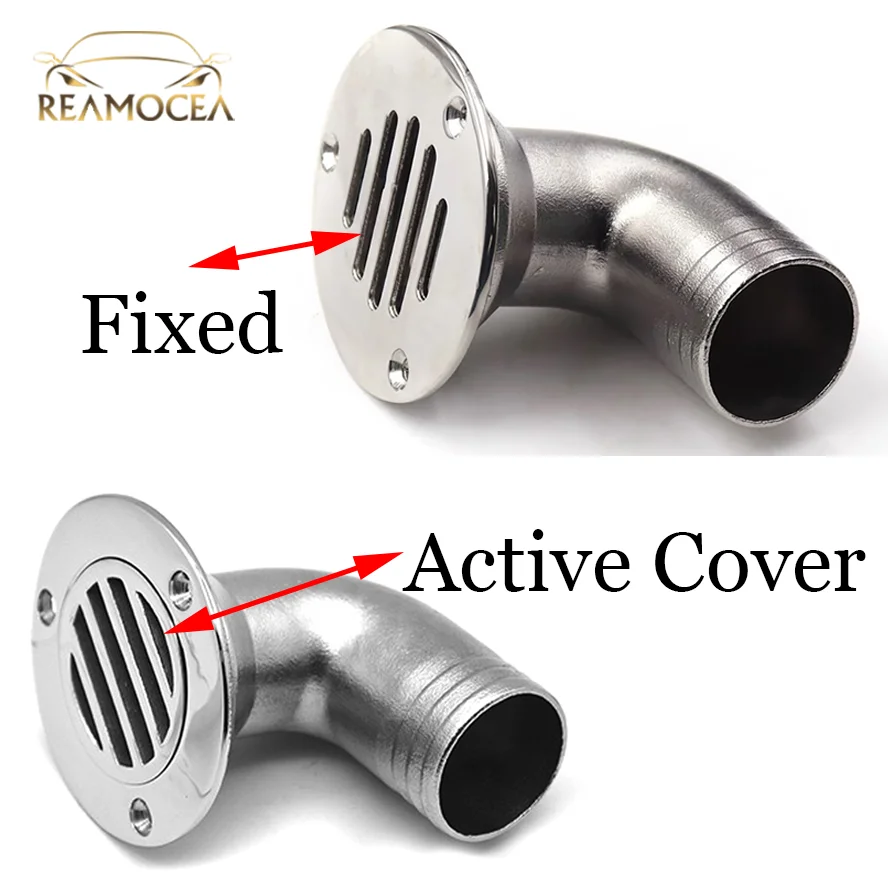 Reamocea 19/32/38mm 1Pc Boat Floor Drain Stainless Steel Marine 90 Degree Boat Floor Deck Water Drain RV Accessories Fittings