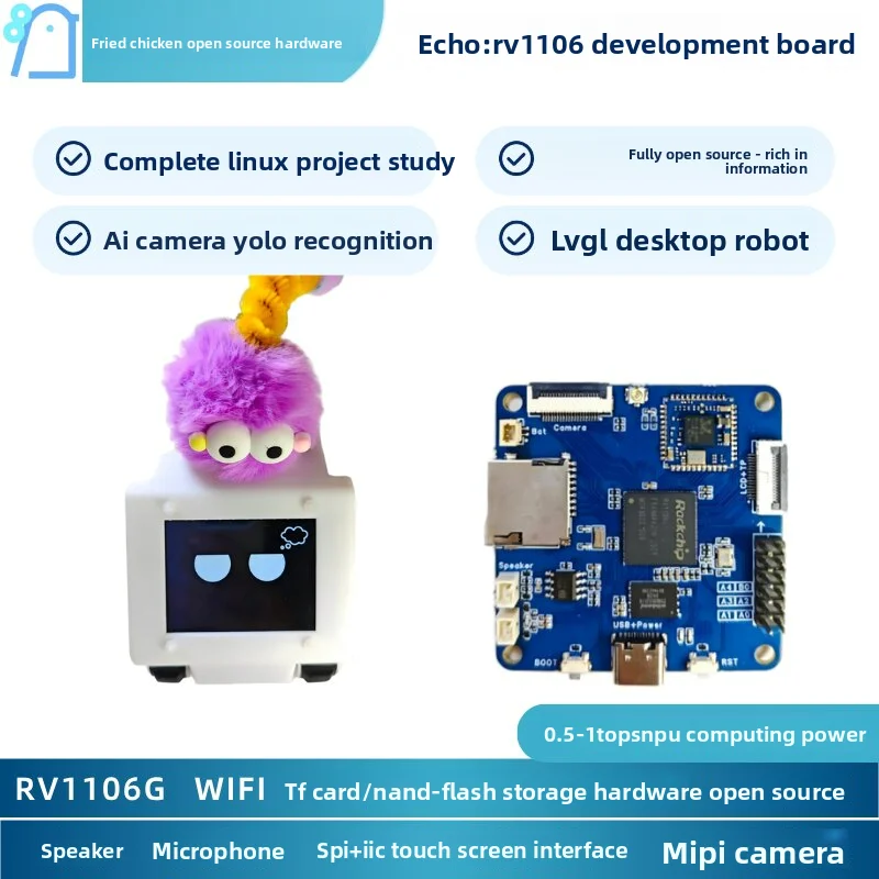 Echo RV1106 AI Vision Development Board Linux Embedded System 1TOPS NPU OpenCV Preinstalled for Robotics Desktop Projects