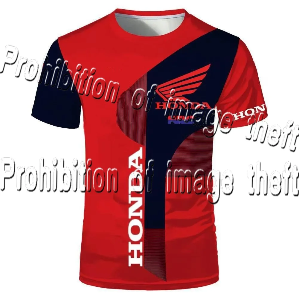

Летняя новая европейская повседневная мужская крутая спортивная футболка Honda с 3D цифровым принтом для мотоцикла с короткими рукавами