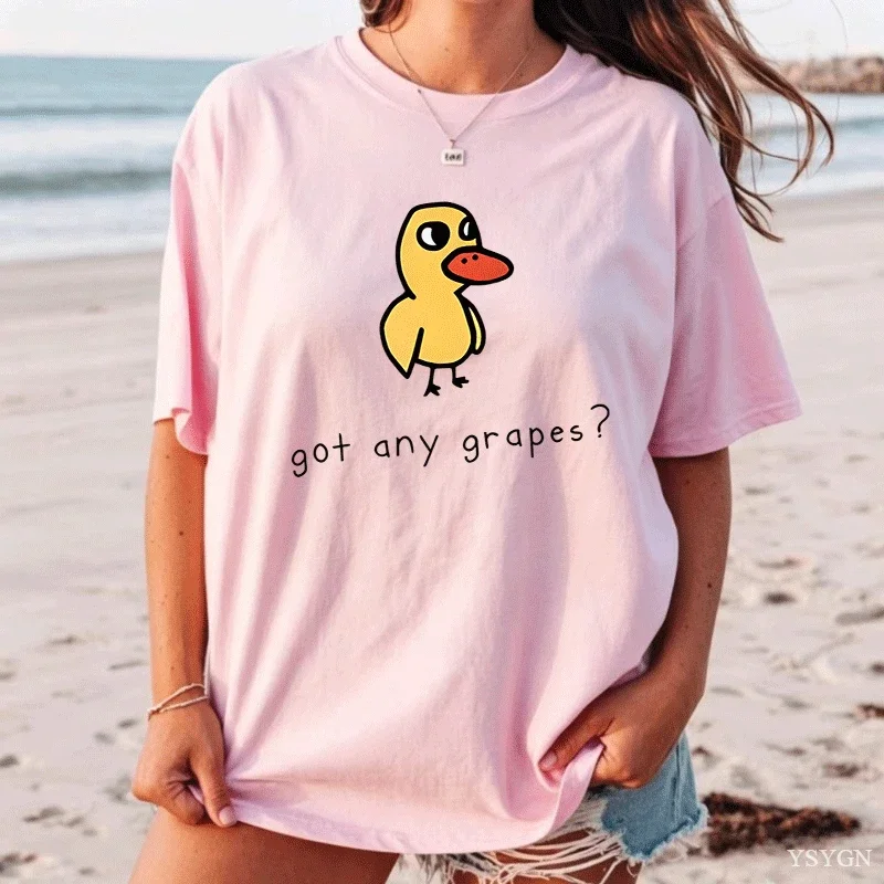 The Duck Song Got Any Grapes T Shirts Funny Patterns Manga/Comic Tshirts 100% Cotton T-shirts Originality Short Sleeve Fashional