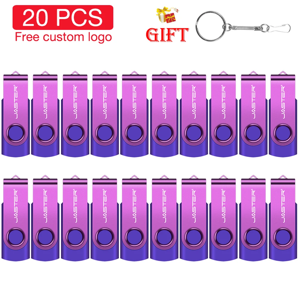 20 Pieces Lot USB Flash Drive 128GB Free Custom Logo Pen Drive 64GB Key Chian Memory Stick Business Gift Pendrive 32GB 16GB 8GB