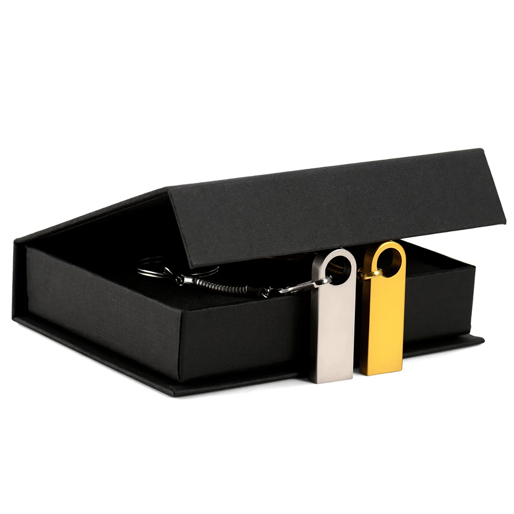 محرك فلاش USB 2.0 معدني محاصر 64 جيجابايت محرك القلم الإبداعي 100% القدرة الحقيقية هدية الزفاف عصا الذاكرة عصا الإبهام الذهبية 32 جيجابايت 16 جيجابايت