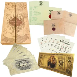 Map of Hogwarts School Cosplay Props Harry School of Witchcraft and Wizardry Treasure Ticket Letter Collectibles Potter Gift