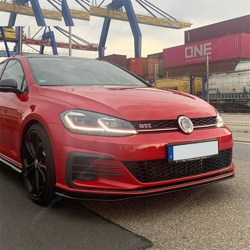 Dla VW Golf 7 7.5 MK7 MK7.5 GTI GTD R 2013-2020 TCR Przedni zderzak Warga Dyfuzor Splitter i tylny spojler dachowy Skrzydło BodyKits Tuning