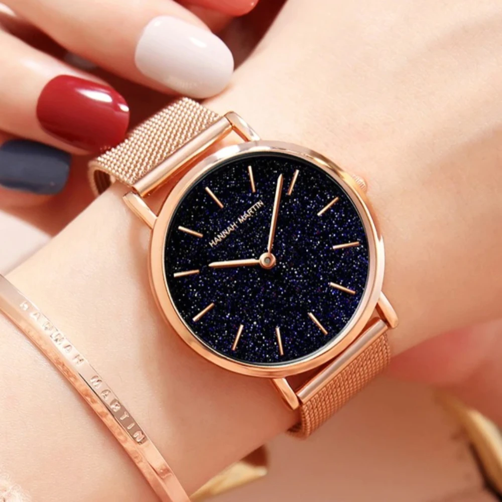 HANNAH MARTIN high quality Hot selling Brand Quartz Watch Women CX36 Starry Sky Matte Clock Japan Original Dress Ladies Watch