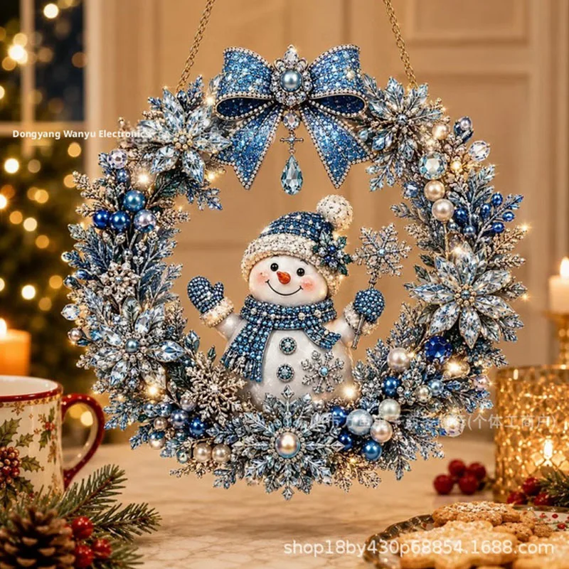 New Acrylic Christmas Diamond Painting Kit Santa Unfinished DIY Diamond Painting Pendant Christmas Tree Xmas Wreath DIY Craft Ki