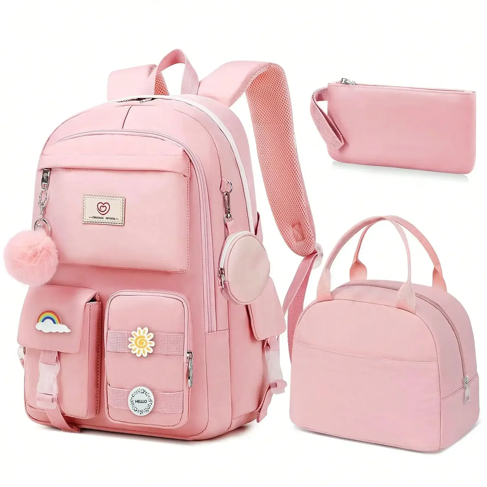 School Backpack For Girls - Cute Girls Backpack For Teens Women College Middle High School - Students Bookbag Travel Daypack,18″ Multifunctional Large Capacity