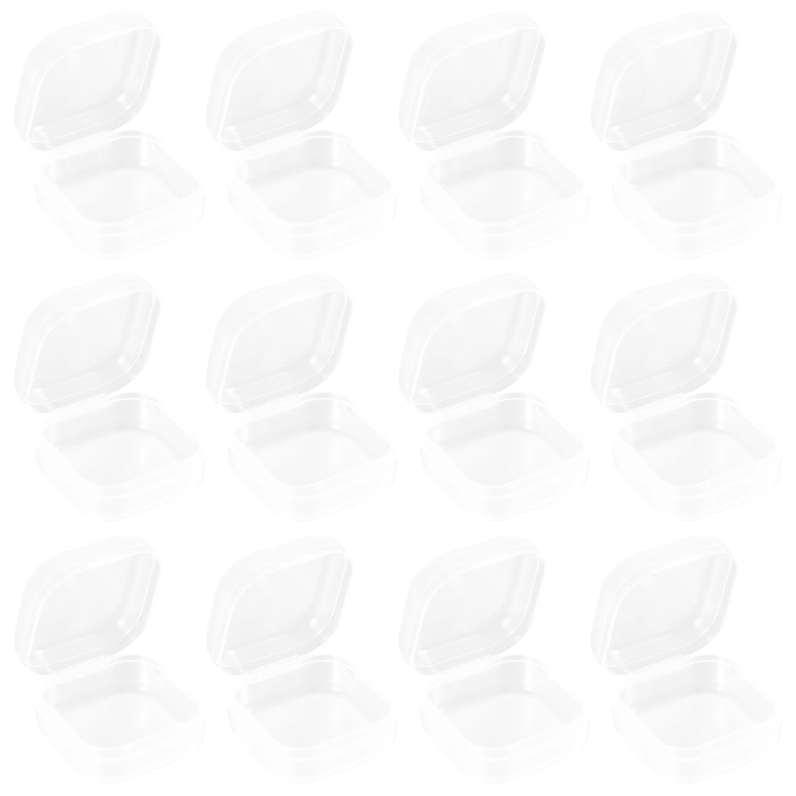 

12pcs Plastic Small Boxes Compact Mini Organizer Snap-Tight Lid Transparent Storage Case For Crafts Beads Photos Clear Portable