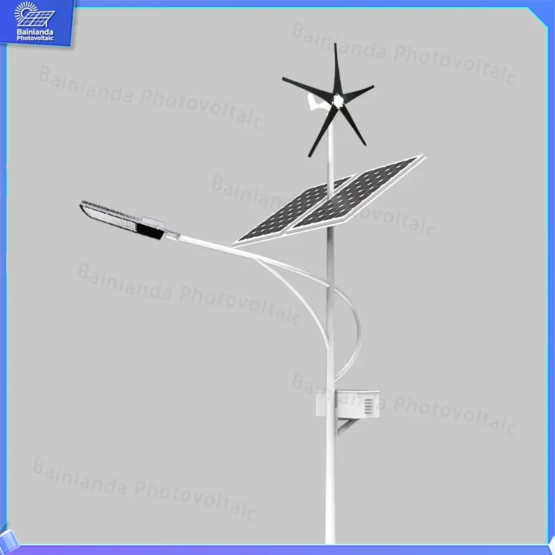 40W Wind Solar Hybrid Power Generator System Off Grid Renewable Energy Kit for Home Garden Outdoor Lighting Street Lamp