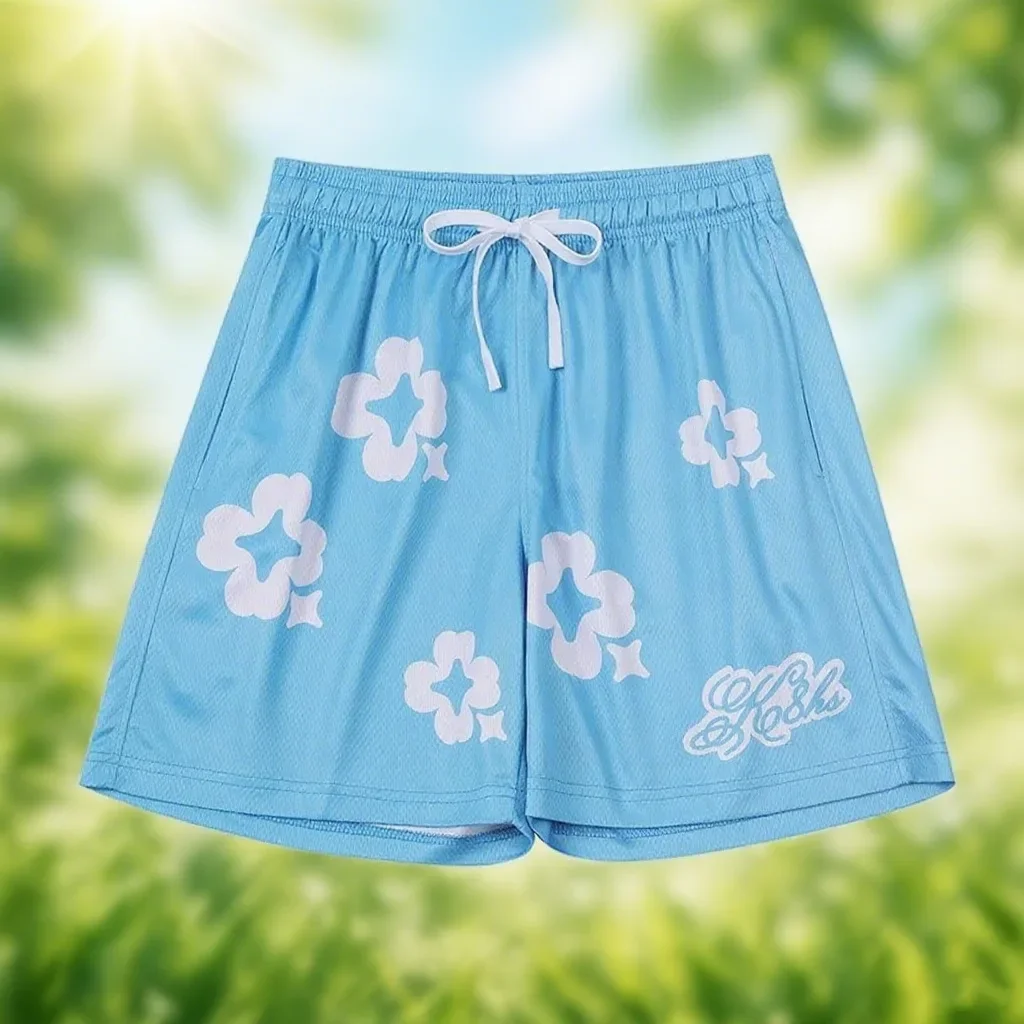 New Fashionable Printed Sports Shorts for Women with Flower Pattern Shorts Loose Women's Sports Shorts Quick Drying Breathable