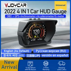 Vjoy 2023 Updated V63 Plus OBD HUD GPS Speed Inclinometer G-meter 4 in 1 HUD Gauge Car Head Up Display Multi-Function Dashboard