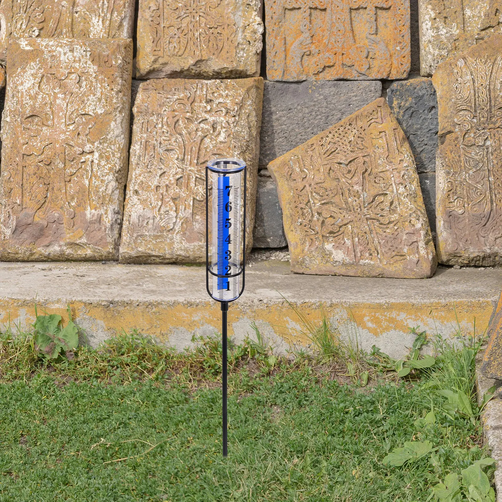 Rain Gauge Outdoor Clear Scale Garden Rack Stable Rain Tube Replacement Glass Measuring Tool Clear Test Tube