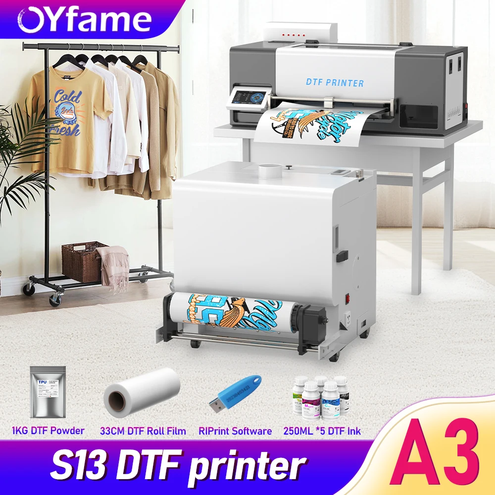

OYfame 13" DTF Printer A3 impresora dtf For Epson XP600 DTF t shirt Printing Machine With A3 DTF Shaker For All Fabric Print