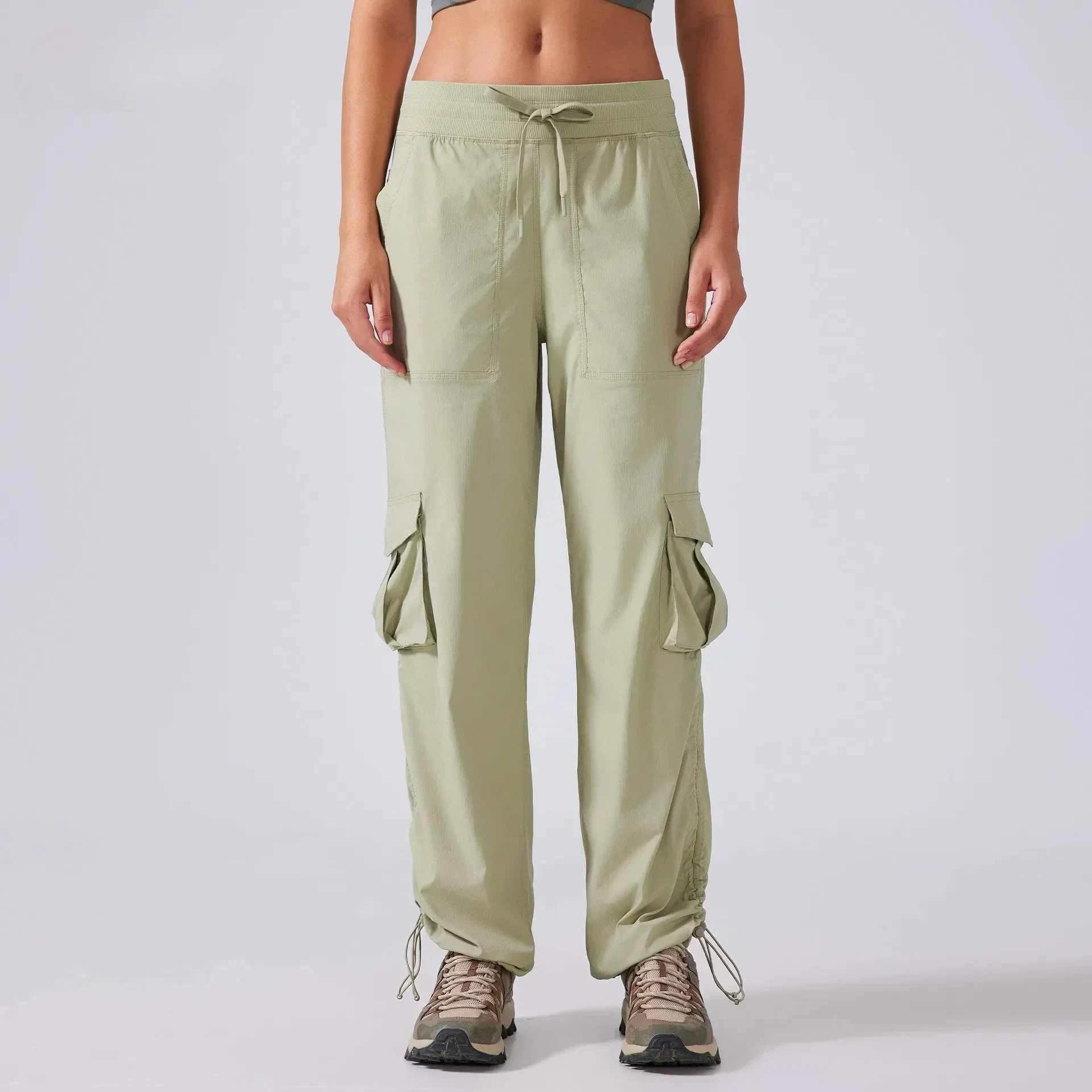 Lemon Cinchable Cuff jogger Women High-waisted Loose Adjustable Yoga Drawstring Casual Loose Sweatpants 9 Points Wide-leg Pants