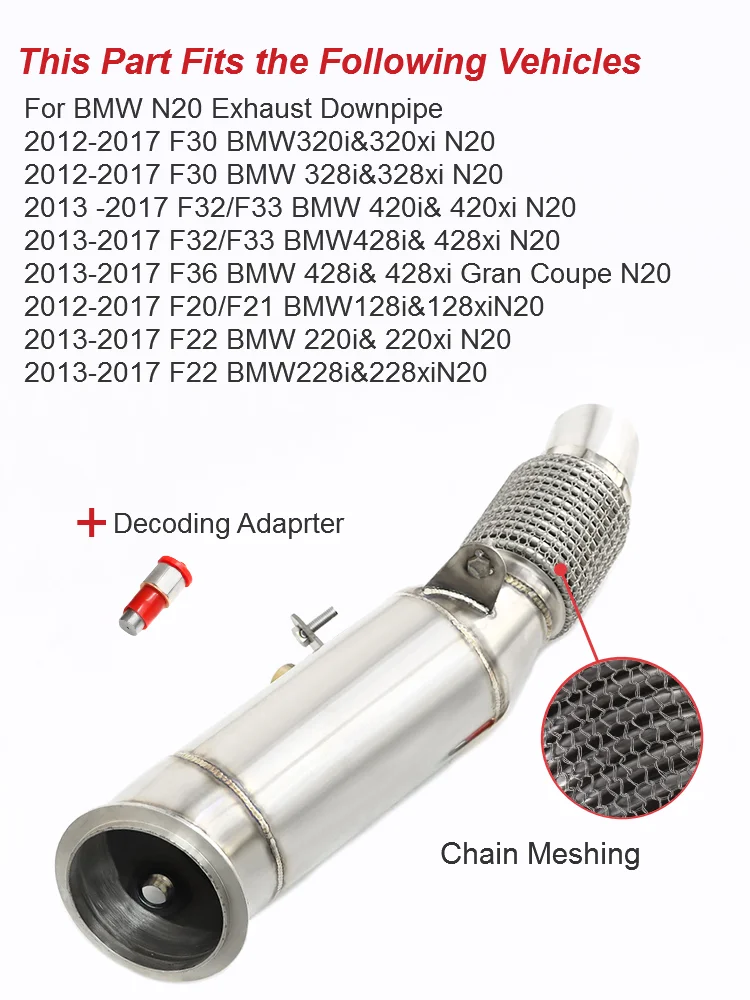 Car Muffler Tip Exhaust Pipe Exhaust Tip Downpipe for BMW N20 F30 F32 F33 F36 F20 F21 F22