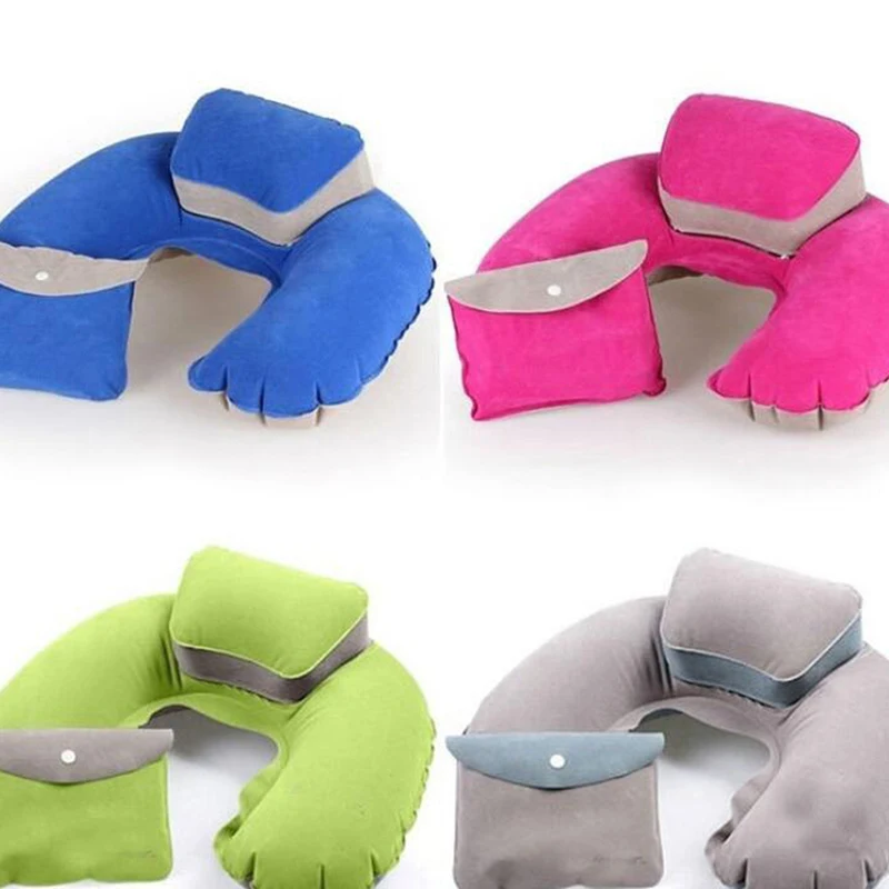 U-Shaped NeckPillow Portable Inflatable Pillow Travel Comfortable Soft Pillow Nap Pillow Neck Support Squeeze Pillow Supplies