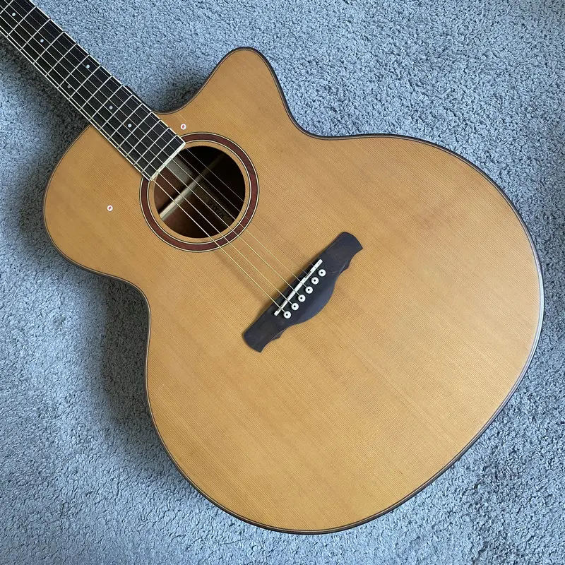 K865 Taiwan Made Nohman Acoustic Guitar, 42 Inch Solid Top Folk Guitar, Factory Sample Solid Top Guitar with Minor Defects