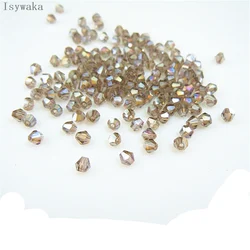 Isywaka Popular Sale Gray AB Color 100pcs 3mm Bicone Austria Crystal Beads Glass Beads Loose Spacer Bead for DIY Jewelry Making