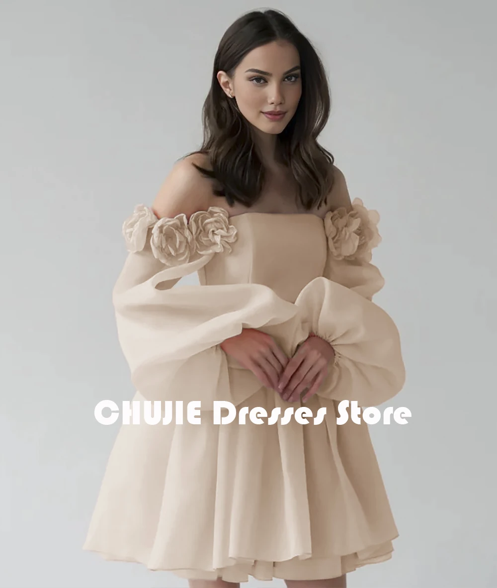 Mini Vestido de Graduación Lonbg Sleeve A Line Women Cocktail Dresses Homecoming Dresses Short Custom Wedding Evening Party Gown