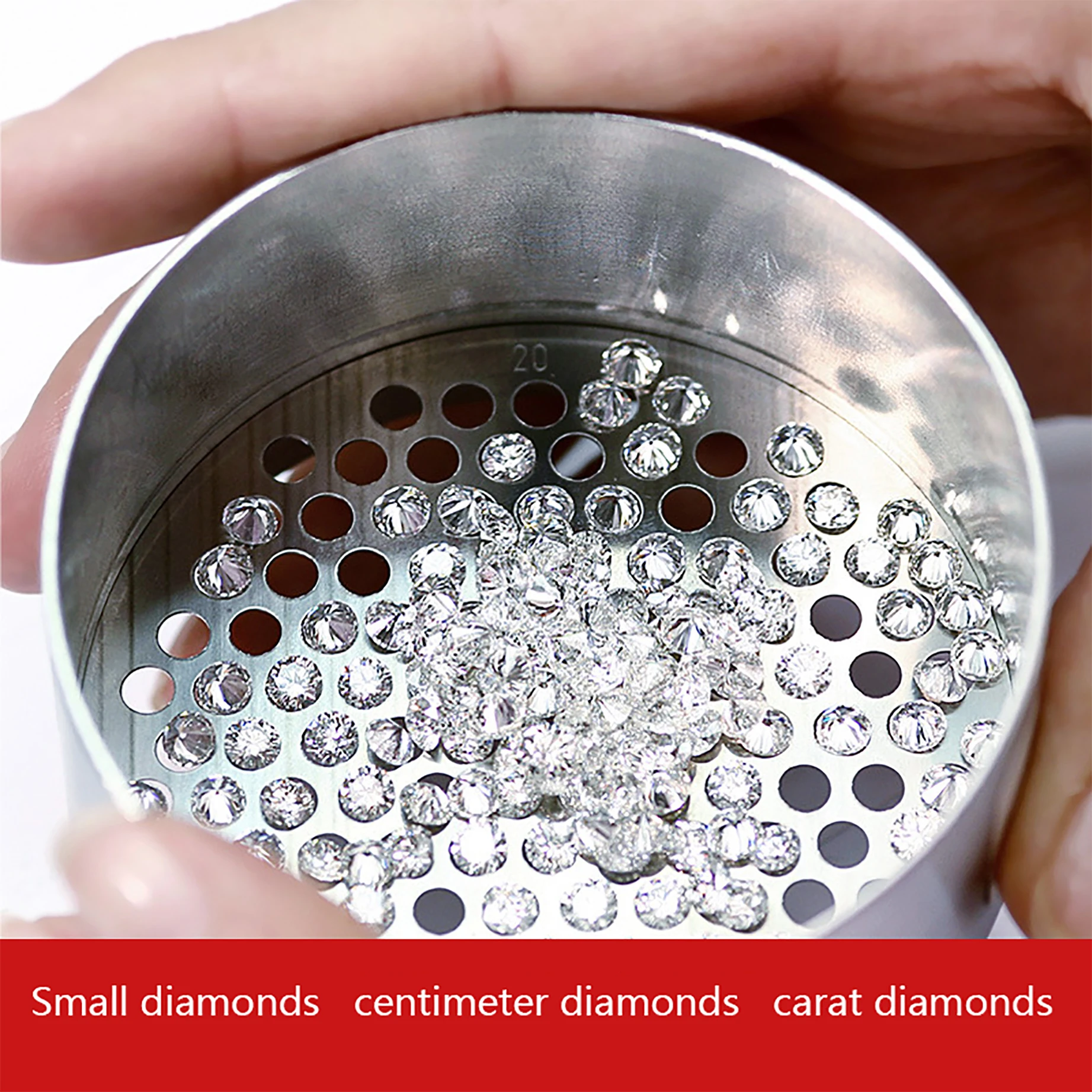 

Artificially cultivated moissanite synthetic diamond set with loose diamonds and centimeter stones, 2-carat HF7678