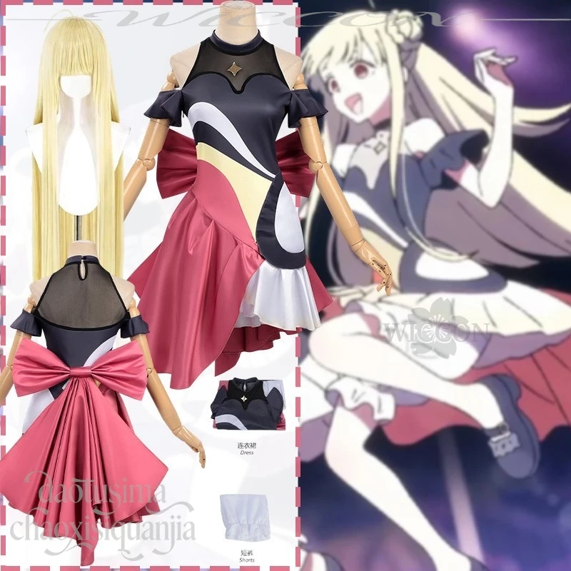 

Anime Princess Kaguya! Cosplay New Stage Idol Group Uniform Kaguya New Outfit Irregular Hem Jumpsuit Dress Wig Halloween Party