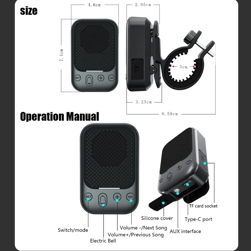 AliExpress UK FUCHU Portable Sport Bluetooth Speaker Outdoor Waterproof with Cycling Stand Magnetic Collar Clip FM Radio TF Card TWS Mini Soundbox