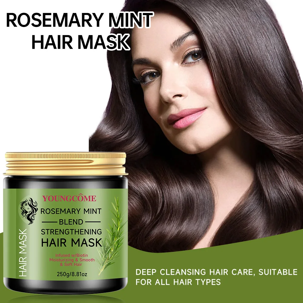 YOUNGCOME Repair Damage Frizz Anti Dryness Soft Smooth Shiny Moisturize Hair Scalp Care Rosemary Mint Strengthening Hair Cream view 3