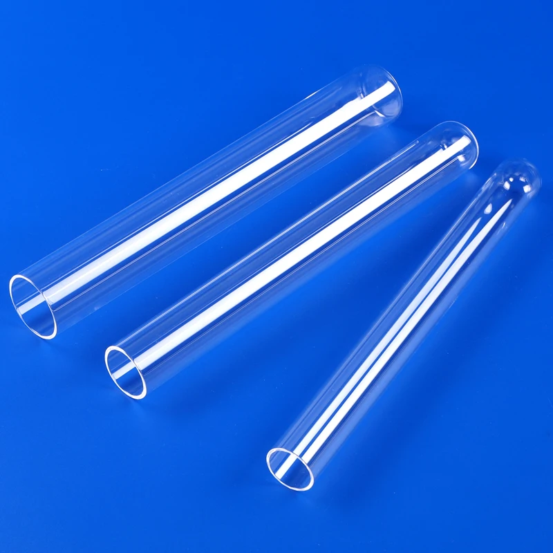 

OD20 L150mm Round bottom clear quartz test tube without rim