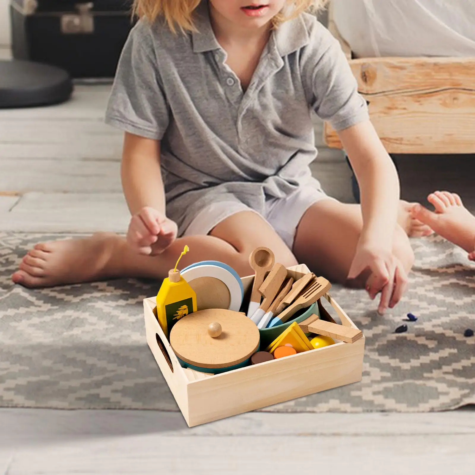 Conjunto de brinquedos de cozinha para crianças Simulação de cozinha realista Conjunto de pan para