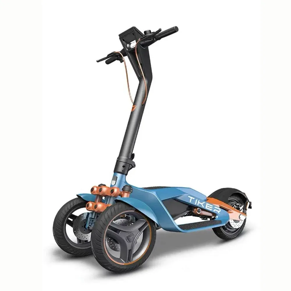 

Tiker three-wheel 350w electric scooter shock absorption folding 48v lithium battery three-wheel 25km/h Kick E-Scooter