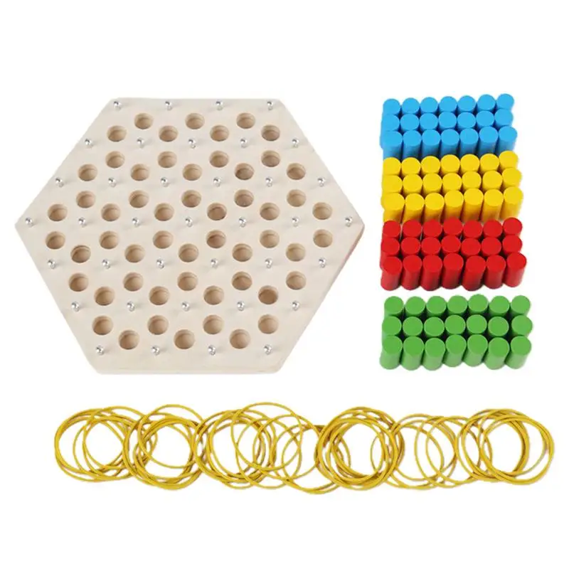 Rubber Band Triangle Board Game Rubber Band Chain Triangle Game Board Chain Triangle Toy Rubber Band Chain Triangle Game Board