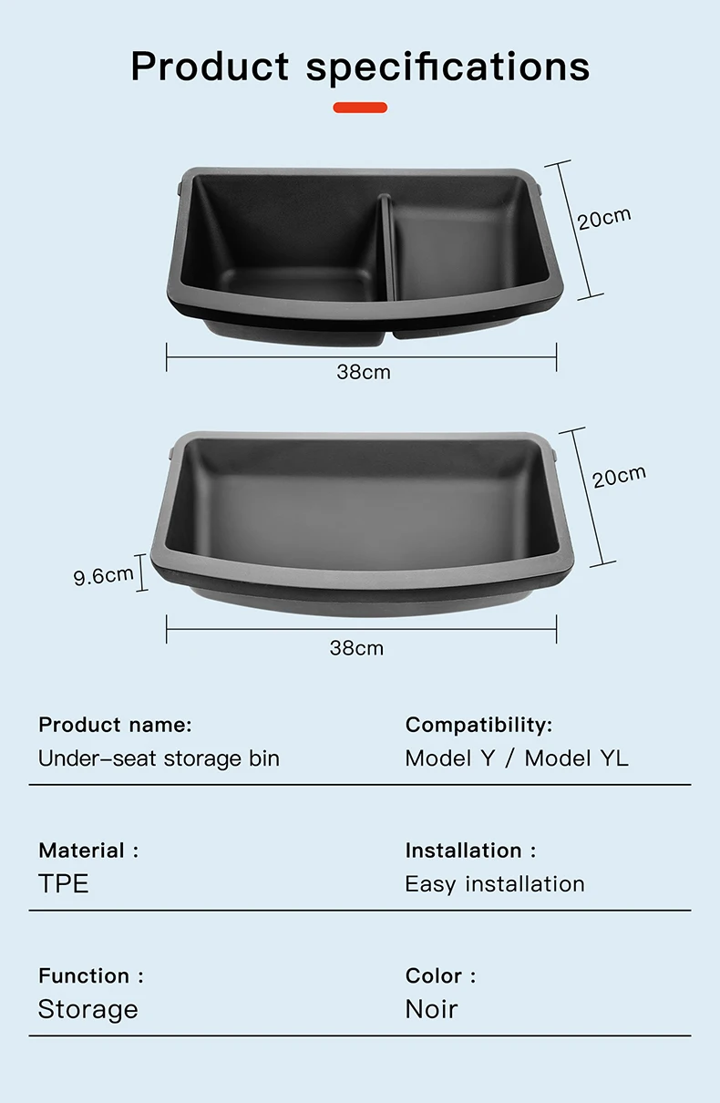 YZ Unter-Sitz-Aufbewahrungsbox für Tesla Model YL 6-Sitzer 2026 Schublade Vorder- und Rücksitz Unterer Organizer-Ablagefach Auto-Innenausstattung Zubehör – Detail 16