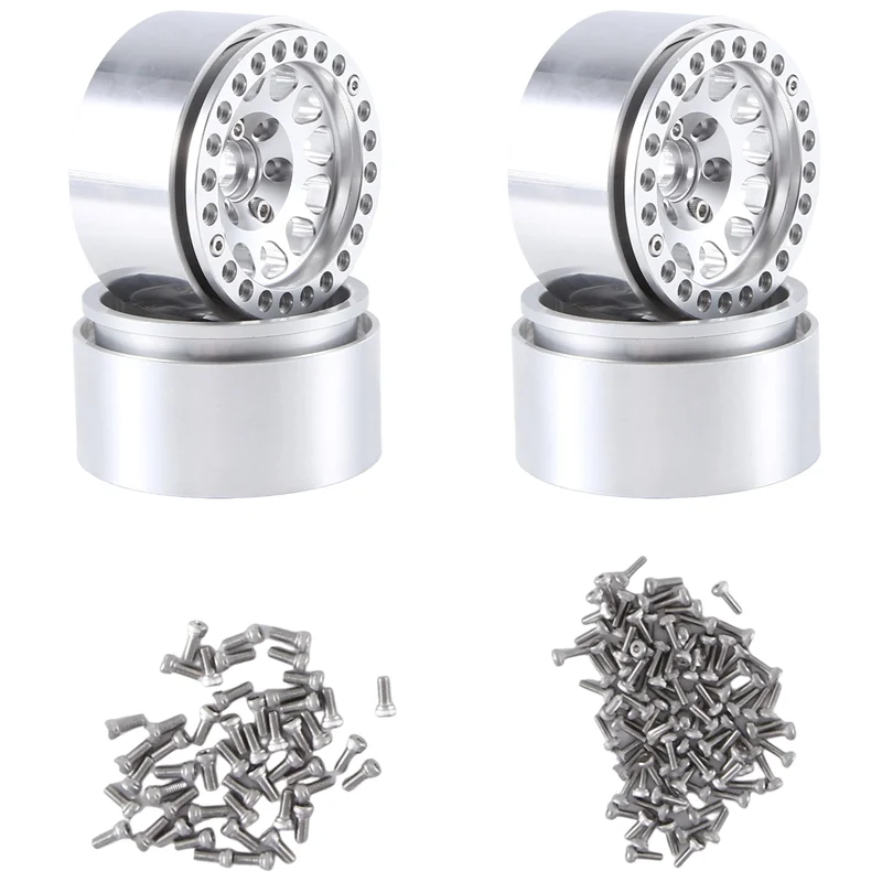 

A63T-4PCS 1.9 Inch Metal Beadlock Wheel Hub Rim For 1/10 RC Crawler Car Axial SCX10 Traxxas TRX4 RC4WD D90 MST Redcat Gen8