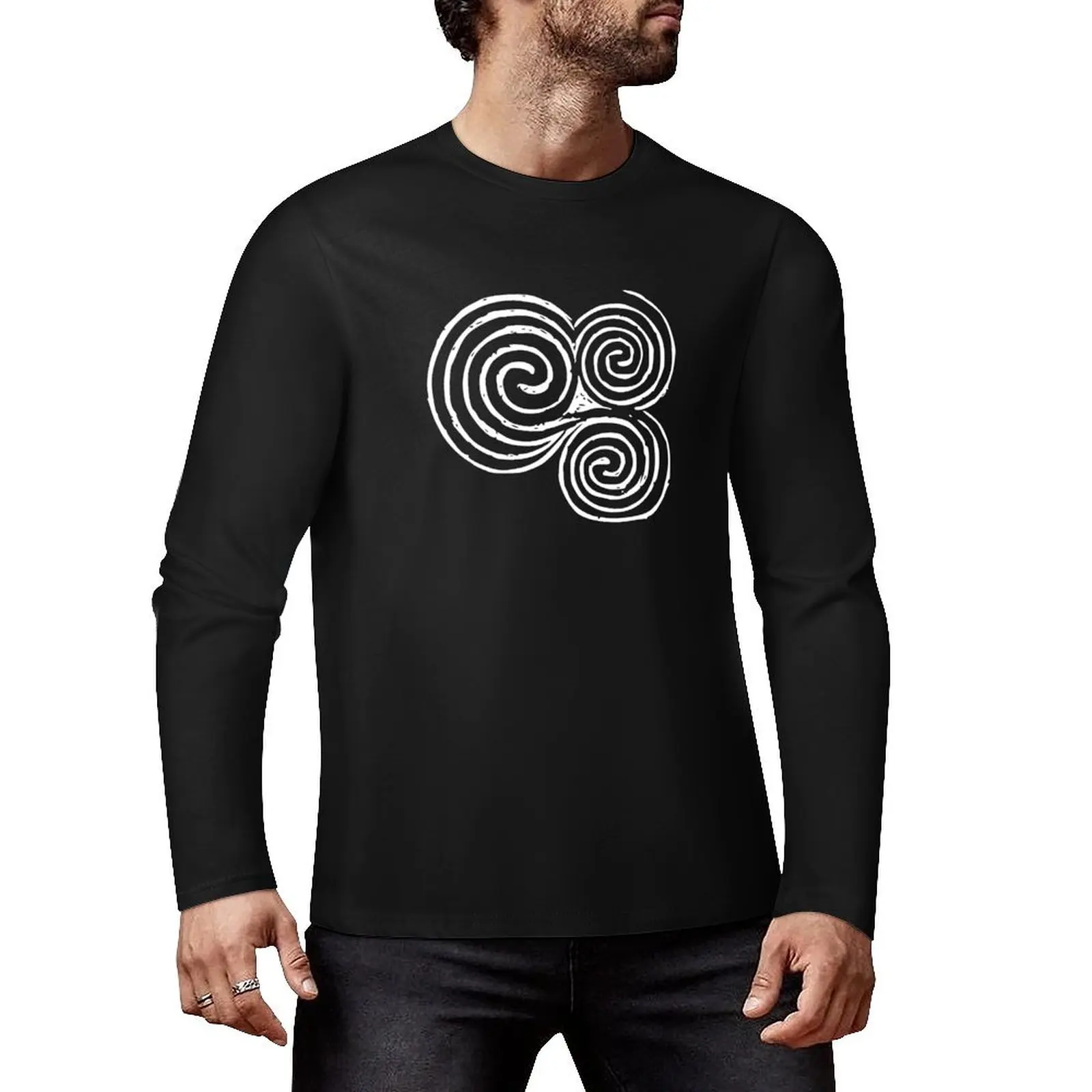 Newgrange Entrance Stone Triple Spiral Celtic Triskelion, Celtic Symbols Long T-Shirt Anime t-shirt t shirts for men pack