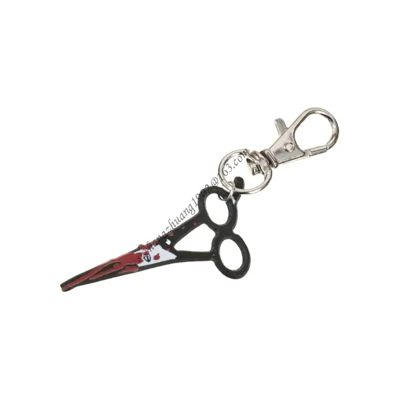 Q6RB Horror Inspired Novelty Keychain Lightweight Plastic Axes/Scissors Shaped Keyring Accessories For Cosplay Enthusiasts