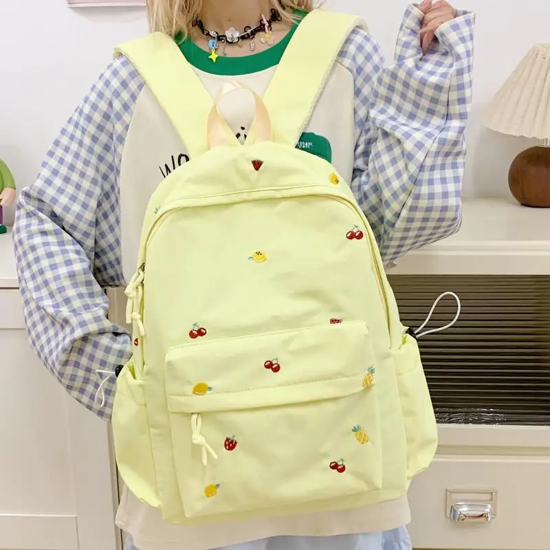 New Junior High School Student Backpack with Large Capacity, Lightweight and Cute Printed Campus Girl Backpack, Student Bag