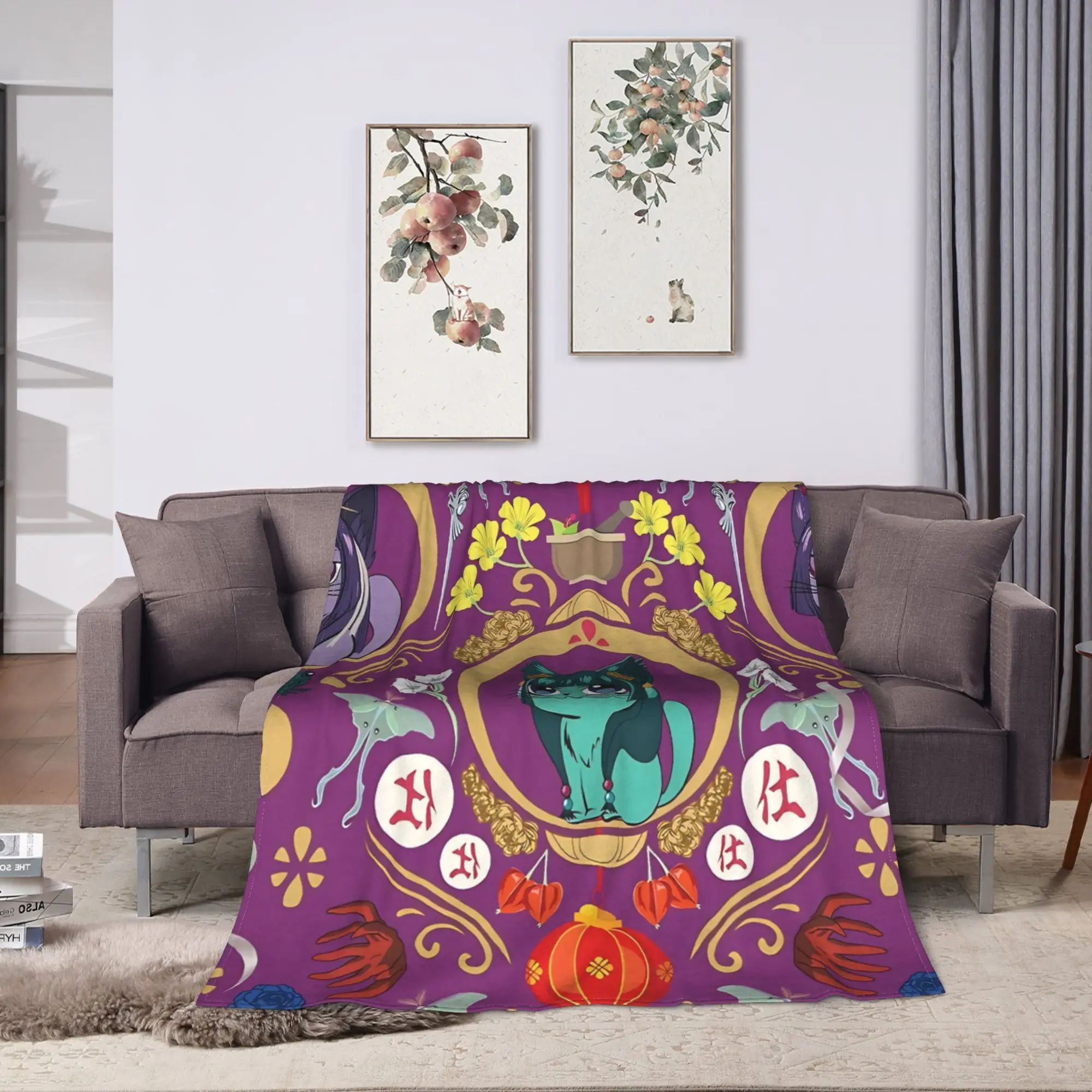 Comic Maomao The Apothecary Diaries  Flannel Blankets Soft Throw Blanket for Living Room Travel Novelty Bedspread Sofa Bed Cover