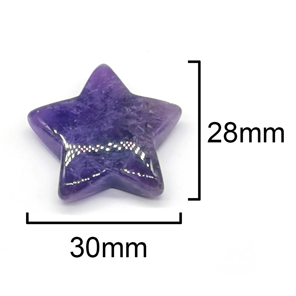 30mm Natural Stone Amethyst Rose Quartz Crystal Star Shape Statue Specimen Fish Tank Jewelry Home Decoration Ornament Gift